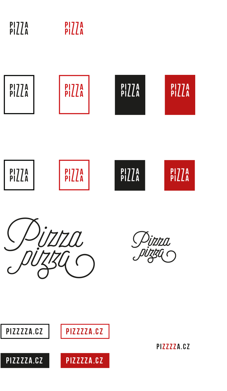 
Udělali jsme dvě podoby loga, z něhož zdobnější působí spíše jako dekor v Italském špageta stylu. 

Název pizzerie i doména byl ale asi největší oříšek :-) Taková blbost a přitom tolik práce. Kdo někdy vymýšlel název firmy a k tomu doménu, asi tuší :-)